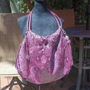 Brighton Nolita Python - Purple Snakeskin Print Shoulder Bag